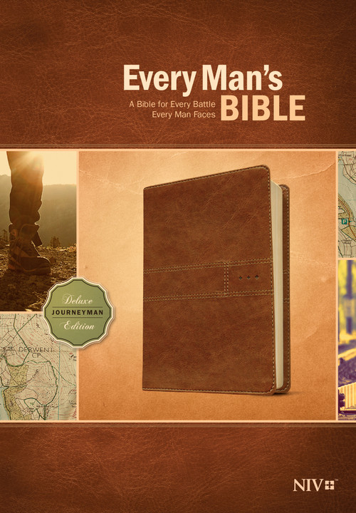 Every Man's Bible NIV, Deluxe Journeyman Edition (LeatherLike, Tan) by Tyndale, Stephen Arterburn, Dean Merrill, 9781414385105