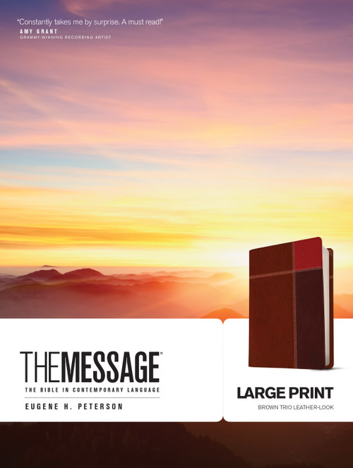 The Message Large Print (Leather-Look, Brown Trio) (The Bible in Contemporary Language) by Eugene H. Peterson, 9781612914879