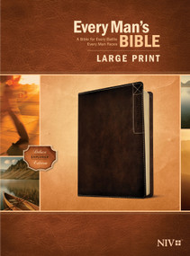 Every Man's Bible NIV, Large Print, Deluxe Explorer Edition (LeatherLike, Rustic Brown) by Tyndale, Stephen Arterburn, Dean Merrill, 9781496447944