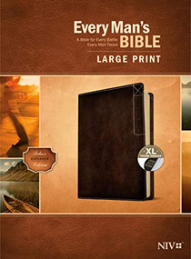 Every Man's Bible NIV, Large Print, Deluxe Explorer Edition (LeatherLike, Rustic Brown, Indexed) by Tyndale, Stephen Arterburn, Dean Merrill, 9781496447951