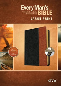 Every Man's Bible NIV, Large Print, TuTone (LeatherLike, Black/Tan, Indexed) by Tyndale, Stephen Arterburn, Dean Merrill, 9781496433534