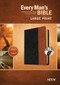 Every Man's Bible NIV, Large Print, TuTone (LeatherLike, Black/Tan, Indexed) by Tyndale, Stephen Arterburn, Dean Merrill, 9781496433534