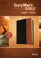 Every Man's Bible NIV, Large Print, TuTone (LeatherLike, Black/Tan) by Tyndale, Stephen Arterburn, Dean Merrill, 9781496407696
