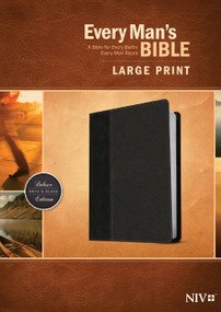 Every Man's Bible NIV, Large Print, TuTone (LeatherLike, Onyx/Black) by Tyndale, Stephen Arterburn, Dean Merrill, 9781496409133