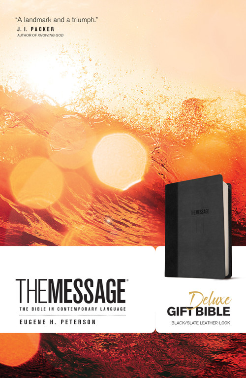 The Message Deluxe Gift Bible (Leather-Look, Black/Slate) (The Bible in Contemporary Language) by Eugene H. Peterson, 9781631465802