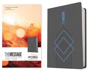 The Message Deluxe Gift Bible (Leather-Look, Charcoal Ascension and Blue Diamonds) (The Bible in Contemporary Language) by Eugene H. Peterson, 9781641586092
