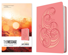 The Message Deluxe Gift Bible (Leather-Look, Pink and Gold Waves) (The Bible in Contemporary Language) by Eugene H. Peterson, 9781641586108