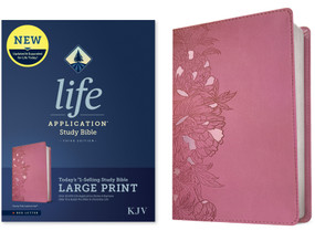 KJV Life Application Study Bible, Third Edition, Large Print (LeatherLike, Peony Pink, Red Letter) by Tyndale, 9781496477446