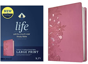 KJV Life Application Study Bible, Third Edition, Large Print (LeatherLike, Peony Pink, Red Letter) by Tyndale, 9781496477446