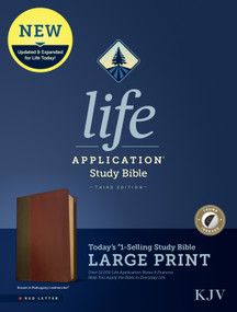 KJV Life Application Study Bible, Third Edition, Large Print (LeatherLike, Brown/Mahogany, Indexed, Red Letter) by Tyndale, 9781496439864