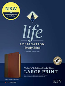 KJV Life Application Study Bible, Third Edition, Large Print (LeatherLike, Brown/Mahogany, Indexed, Red Letter) by Tyndale, 9781496439864