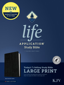 KJV Life Application Study Bible, Third Edition, Large Print (Bonded Leather, Black, Indexed, Red Letter) by Tyndale, 9781496439888