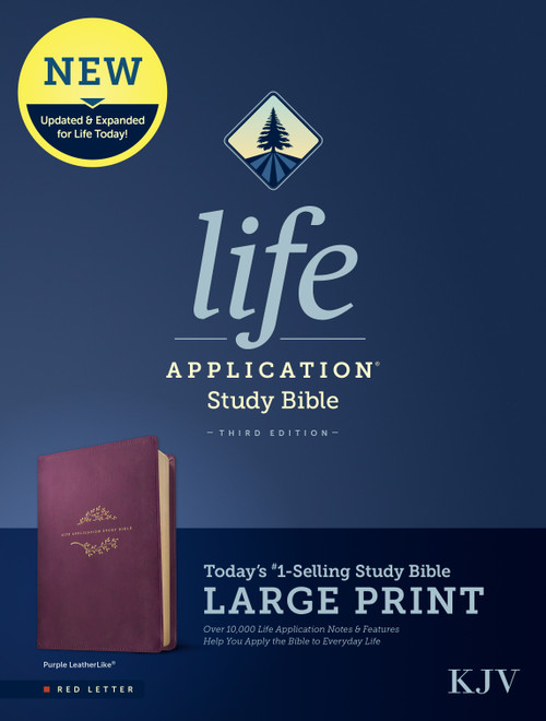 KJV Life Application Study Bible, Third Edition, Large Print (LeatherLike, Purple, Red Letter) by Tyndale, 9781496439833