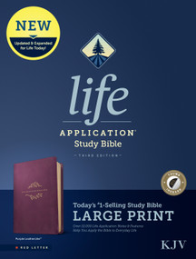 KJV Life Application Study Bible, Third Edition, Large Print (LeatherLike, Purple, Indexed, Red Letter) by Tyndale, 9781496439840