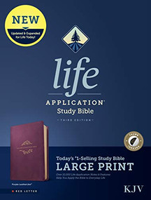 KJV Life Application Study Bible, Third Edition, Large Print (LeatherLike, Purple, Indexed, Red Letter) by Tyndale, 9781496439840