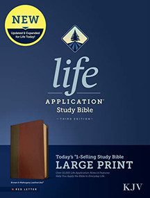 KJV Life Application Study Bible, Third Edition, Large Print (LeatherLike, Brown/Mahogany, Red Letter) by Tyndale, 9781496439857