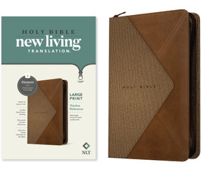 NLT Large Print Thinline Reference Zipper Bible, Filament Enabled (LeatherLike, Messenger Stone & Camel , Red Letter) by New Living Translation, Tyndale, 9781496466242
