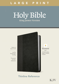 KJV Large Print Thinline Reference Bible, Filament Enabled (LeatherLike, Black/Onyx, Red Letter) by Tyndale, 9781496447159
