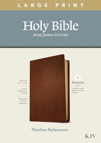 KJV Large Print Thinline Reference Bible, Filament Enabled (Genuine Leather, Brown, Red Letter) by Tyndale, 9781496447241