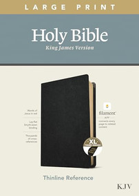 KJV Large Print Thinline Reference Bible, Filament Enabled (Genuine Leather, Black, Indexed, Red Letter) by Tyndale, 9781496447258