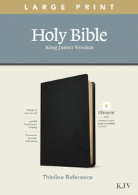 KJV Large Print Thinline Reference Bible, Filament Enabled (Genuine Leather, Black, Red Letter) by Tyndale, 9781496447234