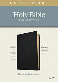 KJV Large Print Thinline Reference Bible, Filament Enabled (Genuine Leather, Black, Red Letter) by Tyndale, 9781496447234