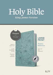 KJV Large Print Thinline Reference Bible, Filament Enabled (LeatherLike, Floral Leaf Teal, Indexed, Red Letter) by Tyndale, 9781496460868