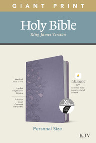 KJV Personal Size Giant Print Bible, Filament Enabled (LeatherLike, Peony Lavender, Indexed, Red Letter) by Tyndale, 9781496447715