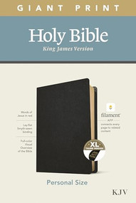 KJV Personal Size Giant Print Bible, Filament Enabled (Genuine Leather, Black, Indexed, Red Letter) by Tyndale, 9781496447760