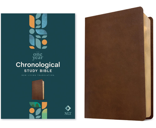 NLT One Year Chronological Study Bible (LeatherLike, Rustic Brown) by New Living Translation, Tyndale, Chronological Bible Teaching, 9781496485595