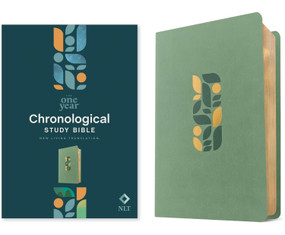 NLT One Year Chronological Study Bible (LeatherLike, Sage Green Mosaic) by New Living Translation, Tyndale, Chronological Bible Teaching, 9781496485601