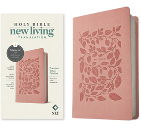 NLT Premium Value Thinline Bible, Filament Enabled (LeatherLike, Dusty Pink Vines) by New Living Translation, Tyndale, 9781496484789
