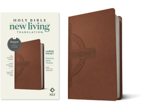 NLT Large Print Premium Value Thinline Bible, Filament Enabled (LeatherLike, Brown Celtic Cross) by New Living Translation, Tyndale, 9781496458087