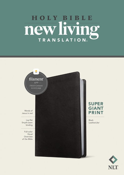 NLT Super Giant Print Bible, Filament Enabled (LeatherLike, Black, Red Letter) by New Living Translation, Tyndale, 9781496458148