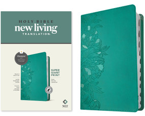 NLT Super Giant Print Bible, Filament Enabled (LeatherLike, Peony Rich Teal, Indexed, Red Letter) by New Living Translation, Tyndale, 9781496458131