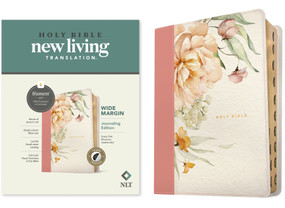 NLT Wide Margin Bible, Filament Enabled (LeatherLike, Dusty Pink Blossoms, Indexed) by New Living Translation, Tyndale, 9781496484024