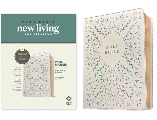 NLT Wide Margin Bible, Filament Enabled (LeatherLike, Grace & Bloom, Red Letter) by New Living Translation, Tyndale, 9798400506932