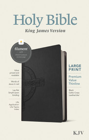 KJV Large Print Premium Value Thinline Bible, Filament Enabled (LeatherLike, Black Celtic Cross, Red Letter) by Tyndale, 9781496460578