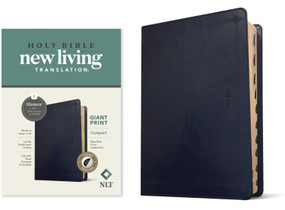 NLT Compact Giant Print Bible, Filament Enabled (LeatherLike, Navy Blue Cross, Indexed, Red Letter) by New Living Translation, Tyndale, 9781496460653