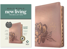 NLT Compact Giant Print Bible, Filament Enabled (LeatherLike, Rose Metallic Peony, Indexed, Red Letter) by New Living Translation, Tyndale, 9781496460639