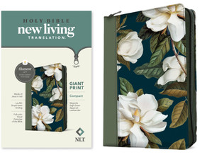 NLT Compact Giant Print Zipper Bible, Filament Enabled (LeatherLike, Magnolia Sage Green, Red Letter) by New Living Translation, Tyndale, 9781496480118