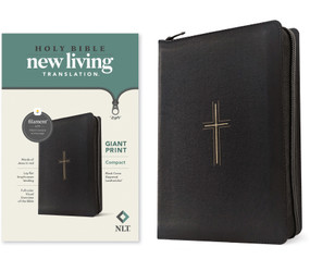 NLT Compact Giant Print Zipper Bible, Filament Enabled (LeatherLike, Black Cross, Red Letter) by New Living Translation, Tyndale, 9781496486738