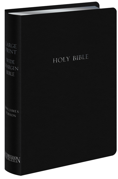 KJV Large Print Wide Margin Bible (Bonded Leather, Black, Red Letter) by Hendrickson Publishers, 9781619700871