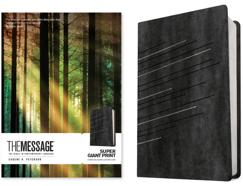 The Message Super Giant Print (Leather-Look, Charcoal/Silver) by Eugene H. Peterson, 9781641585590