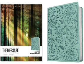 The Message Super Giant Print (Leather-Look, Teal Berries) by Eugene H. Peterson, 9781641585606