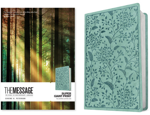 The Message Super Giant Print (Leather-Look, Teal Berries) by Eugene H. Peterson, 9781641585606