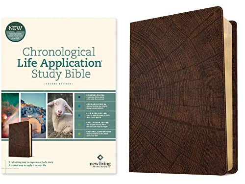 NLT Chronological Life Application Study Bible, Second Edition (LeatherLike, Heritage Oak Brown) by New Living Translation, Tyndale, Jews for Jesus, 9781496475428
