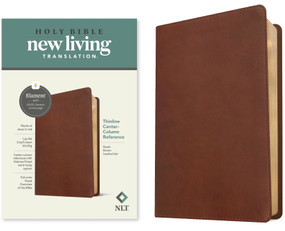 NLT Thinline Center-Column Reference Bible, Filament Enabled (LeatherLike, Rustic Brown, Red Letter) by New Living Translation, Tyndale, 9781496479044