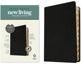 NLT Thinline Center-Column Reference Bible, Filament Enabled (Genuine Leather, Black, Indexed, Red Letter) by New Living Translation, Tyndale, 9781496479099
