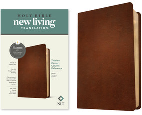 NLT Thinline Center-Column Reference Bible, Filament Enabled (Genuine Leather, Brown, Red Letter) by New Living Translation, Tyndale, 9781496479105